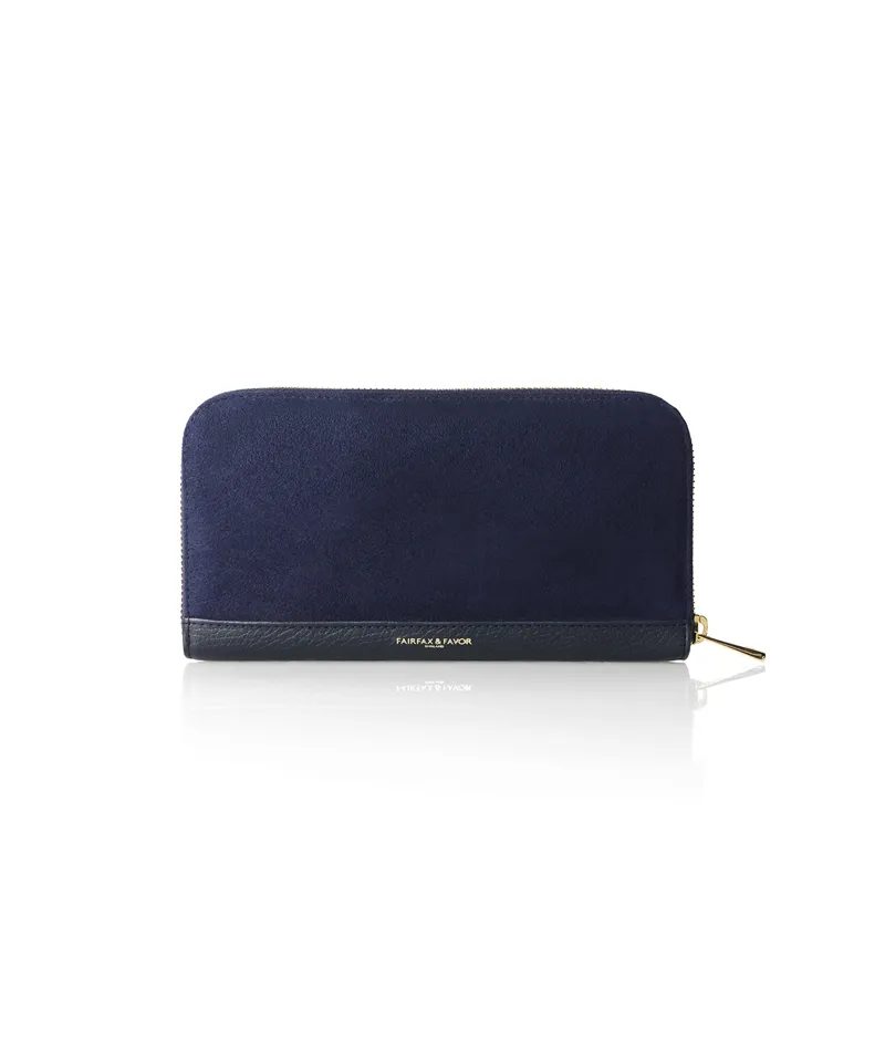Fairfax and Favor Salisbury Purse Navy Suede-1